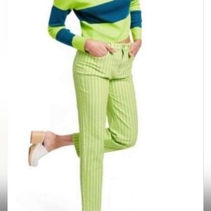 98% Cotton Bright Green Pinstripe Jeans